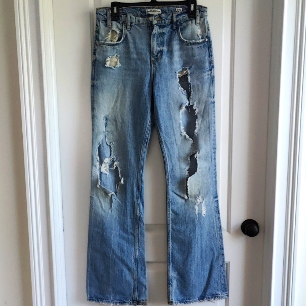 Zara Distressed Flare Jeans